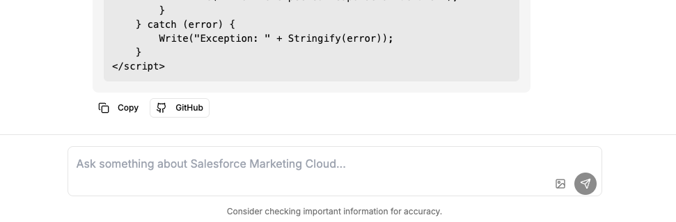 Generated code and GitHub option
