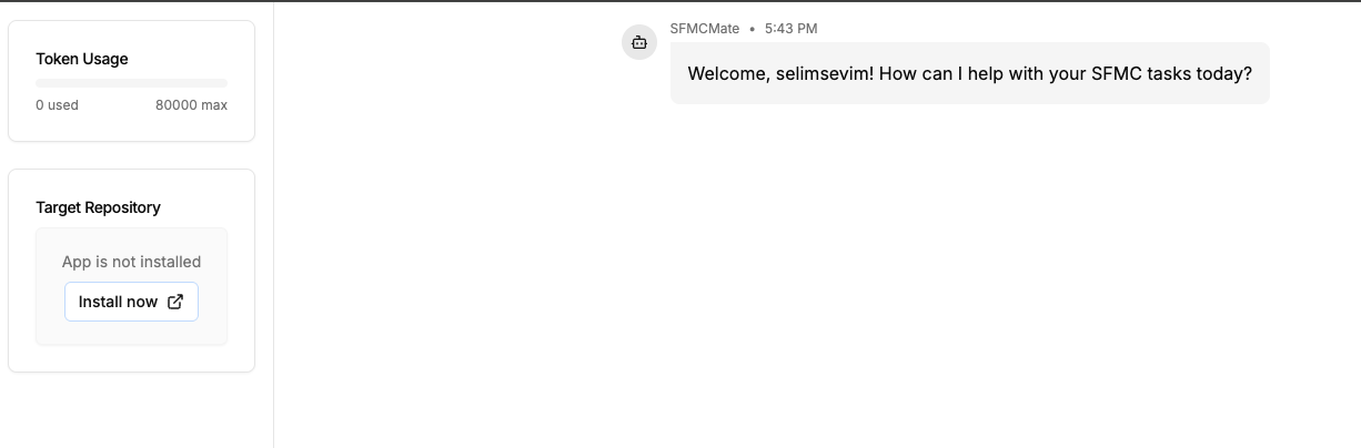 Installing the SFMC Github App